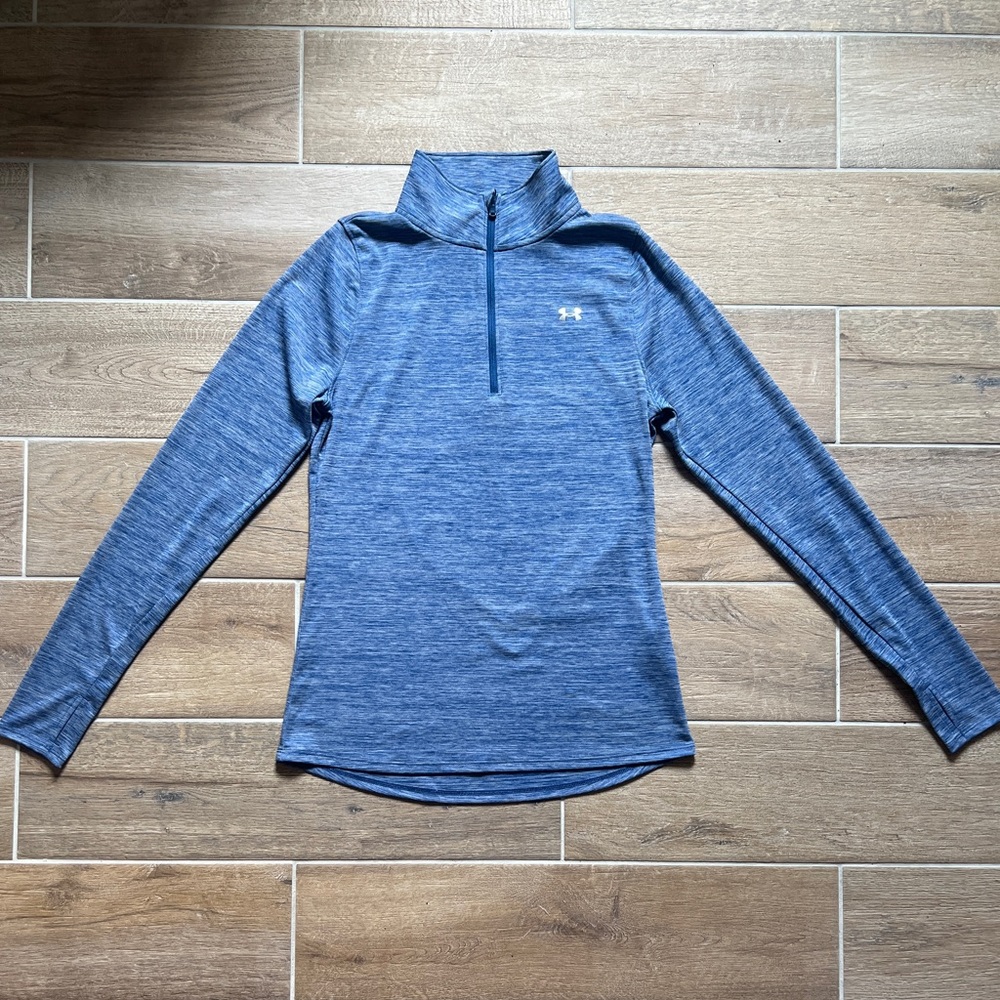 Under Armour Heat-Gear Blue Quarter-Zip Pullover Adult Small